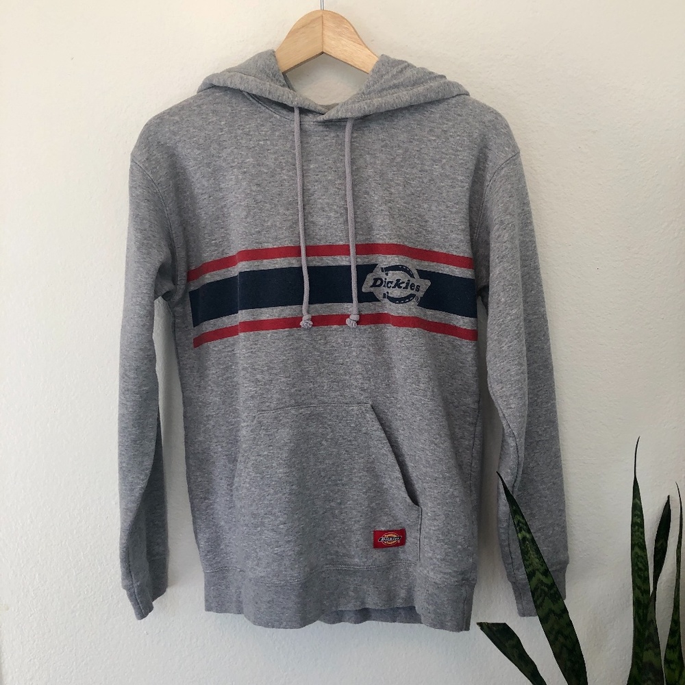 Dickies Striped Vintage Logo Hoodie in Gray Size S